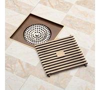 Deodorant Floor Drain,12 X 12Cm Square Bathroom Shower Drain Floor Drainer Trap Waste Grate Strainer Wire Floor Drains Antique Brass