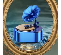 Deodorante per auto a energia solare, diffusore rotante a forma di grammofono, purificatore di profumo, decorazione interna per auto, da uomo, profumo per auto, stile fonografo (blu profondo)