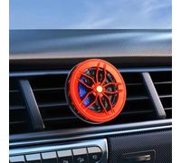 Deodorante per auto con clip a forma di mozzo ruota e aromaterapia a doppia modalità per bocchetta dell'aria automatica, ruota con flusso d'aria, realizzato in materiale ABS (rosso)