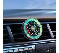 Deodorante per auto con clip a forma di mozzo ruota e doppia modalità per aromaterapia per bocchetta dell'aria automatica, ruota con flusso d'aria, realizzato in materiale ABS (7 colori)