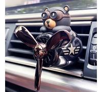 Deodorante per auto con elica rotante divertente, a forma di orsetto pilota, cane carlino husky, diffusore di aromi per auto, ventilatore aromaterapia, pendente a forma di mulino a vento, accessori pe