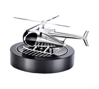 Deodorante per auto con ventola rotante ad energia solare, in lega di alluminio e materiale ABS, per decorazione console centrale dell'auto (nero)