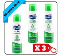 DEODORANTE SAUBER 150ml DEODRY SPRAY 48H FRESCO & ASCIUTTO 0% ALCOOL (X3)