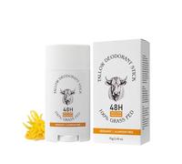 Deodorante sego per uomini, deodorante per tutto il corpo senza alluminio con sego di manzo nutrito con erba, crema invisibile per le ascelle (Bergamot)