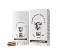 Deodorante sego per uomini, deodorante per tutto il corpo senza alluminio con sego di manzo nutrito con erba, crema invisibile per le ascelle (Sandalwood)