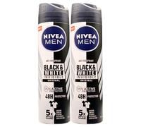Deodorante Spray Men BLACK & WHITE Invisible ORIGINAL, Garantisce Una Protezione Efficace Contro i Cattivi Odori, Sudore, Residui, Irritazioni e Macchie. 48 Ore Di Protezione 150ml (2 Spray)