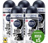 DEODORANTE UOMO NIVEA MEN BLACK & WHITE DEO UOMO ROLL ON 48ORE 50ML 5 PEZZI