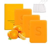 Deodorizing Persimmon Soap, Japanese Persimmon Soap, Persimmon Soap Bar for Body Odor & Old People Smell, Natural Moisturizing Cleanser for Face and Body (3 Pcs)