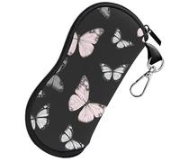 Deokke Custodia per occhiali da sole per occhiali da sole Custodia morbida con cerniera in neoprene leggero con clip da cintura in metallo carino estetico donne uomini, G-11-farfalla, taglia unica
