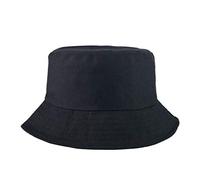 Deolven Cappello da Pesca,Donna Cappello da Secchio Rreversibile Bucket Hat en Cotone e Poliestere Cappello da Pescatore per Uomo Donna Unisex Campeggio Escursionismo Pesca Caccia 56-58cm Nero