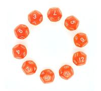 Deolven Dadi D12, 10 pezzi trasparenti arancioni Polyhedral Dice, dadi trasparenti a 12 lati per DND MTG RPG Dungeons e Dragons Party