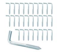 Deolven Ganci a Vite, 100 Pcs Gancio a Forma di L, Ganci per Quadri Muro, Legno, Tazza e Appendere, 18 x 40 mm