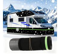 DEOPXF Battiscopa For Camper Realizzato In Poliestere Base In Rete Di Acciaio Inossidabile E Bordo In Silicone Battiscopa For Camper For Protezione Invernale A 360°(26mx0.95m(LengthxWidth))