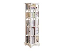 DEOPXF Libreria Girevole In Legno Massello Telaio Girevole A 360 Gradi, Design A Diverse Altezze Degli Strati Libreria Angolare Robusto E Durevole(Bianco,5layer)