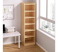 DEOPXF Libreria Girevole Spazio Di Archiviazione Multi-griglia Aperto Occupa Poco Spazio Design Con Ringhiera Libreria Angolare Robusto E Durevole(Oak,30x24x180cm)