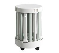 DEOPXF Set Di 4 Sgabelli Impilabili Con Ruote In Materiale PP Impilabili Base Girevole A 360° Sgabello In Legno 4 In 1 Spesso E Resistente Facile Da Spostare(White+Gray)