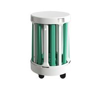 DEOPXF Set Di 4 Sgabelli Impilabili Con Ruote In Materiale PP Impilabili Base Girevole A 360° Sgabello In Legno 4 In 1 Spesso E Resistente Facile Da Spostare(White+Green)