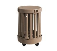 DEOPXF Set Di 4 Sgabelli Impilabili Con Ruote In Materiale PP Impilabili Base Girevole A 360° Sgabello In Legno 4 In 1 Spesso E Resistente Facile Da Spostare(Khaki)
