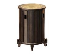 DEOPXF Set di 4 sgabelli impilabili rotelle in legno massello, impilabili, adatti for camera da letto, sala da pranzo, soggiorno, sala conferenze, ufficio, ecc.(Nero,With wheels)