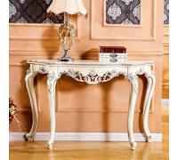 DEOPXF Tavolo Da Ingresso E Appoggio Con Superficie Liscia E Dettagli Intagliati A Mano Elegante E Robusto Perfetto Per Ingressi Soggiorni E Corridoi(White+Silver Plated,150cm)