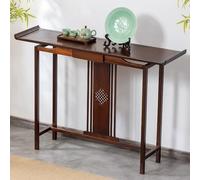 DEOPXF Tavolo Da Ingresso E Da Appoggio In Legno Massello Scrivania Basculante Stile Cinese Con Intagli Traforati Perfetto Per Hall E Soggiorni(Carved Design,80cm)