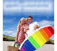 Deosdum Arcobaleno Kite 1.4M Design Durevole a Doppia | Leggero, facile da pilotare, realizzato in poliestere, adatto per esterni, parchi, spiagge