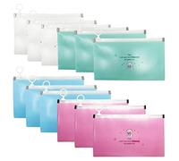 Deosdum Custodia Organizer per Copertura Viso, Confezione 12 Borse | Materiale PP, Riutilizzabile, Pieghevole 22x13 Cm, per Uso in Viaggio, Protezione a Prova di Incendio