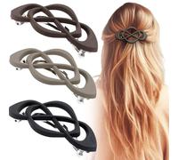Deozu 3 fermagli per capelli francesi vintage, decorativi, con presa forte, antiscivolo, accessori per capelli francesi per donne
