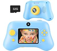 DEPAADER Fotocamera digitale per selfie per bambini di compleanno 1080 P 6,1 cm, per bambini di età 3, 4, 5, 6, 7, 8, 9, 10 anni, con scheda SD da 32 GB