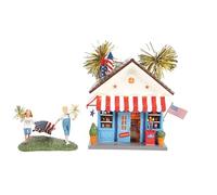 Department 56 The Original Snow Village - Set di statuette e edificio semi-quincentenario con stelle e strisce, 17,8 cm, multicolore