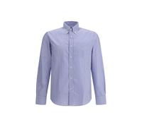 Deperlu Blue Cotton Pattern Shirt - S