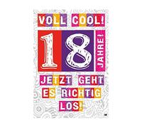 Depesche 0011673-006 - Biglietto di auguri per il 18° compleanno, con musica, scritta e elementi mobili, con busta, 14,8 x 21 cm