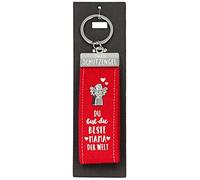 Depesche 10890.013 Portachiavi in feltro con angelo custode e scritta Du bist die beste Mama der Welt, rosso, circa 15 cm