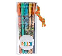 Depesche Set penne gel Dino World 11386, 5 glitterate Oro Bronzo Arancio Blu Verde per decorare