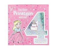 Depesche 11515-007 - Biglietto con numeri per il 4° compleanno, con musica, con testo interno originale, busta inclusa, formato 15,5 x 15,5 cm