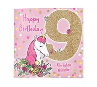 Depesche 11515-017 - Biglietto con numeri per 9° compleanno, con musica, con testo interno originale, busta inclusa, 15,5 x 15,5 cm