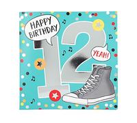 Depesche 11515-022 - Biglietto di auguri per il 12° compleanno, con musica, biglietto pieghevole con testo interno originale, 15,5 x 15,5 cm