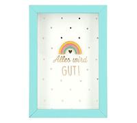 Depesche 11625-048 - Cornice portafoto con scritta in lingua inglese ca piccola attenzione, 8,4 x 5,8 x 1,9 cm, colore: Turchese