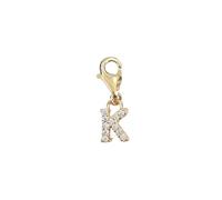 Depesche 11785-022 Charms Express Yourself - Ciondolo per collane e bracciali, Lettera K, Placcato Oro, Come Piccolo Regalo