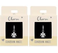 Depesche 11785-075 Charms Express yourself - ciondolo per collane e bracciali, angelo custode placcato in argento, come piccolo regalo (Confezione da 2)