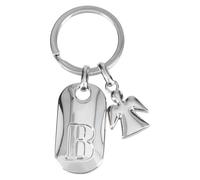 Depesche Depesche-11800-003 11800-003 Portachiavi in Argento con Lettera B e Angelo Custode, in Lega di Zinco, Incluso Astuccio in Velluto colorato, Multicolore, Taglia Unica