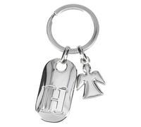 Depesche 11800-009 Portachiavi in Argento con Lettera H e Angelo Custode, in Lega di Zinco, Incluso Astuccio in Velluto colorato