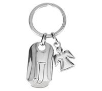 Depesche Depesche-11800-011 11800-011 Portachiavi in Argento con Lettera J e Angelo Custode, in Lega di Zinco, Incluso Astuccio in Velluto colorato, Multicolore, Taglia Unica