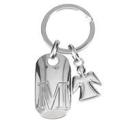 Depesche Depesche-11800-015 11800-015 Portachiavi in Argento con Lettera M e Angelo Custode, in Lega di Zinco, Incluso Astuccio in Velluto colorato, Multicolore, Taglia Unica
