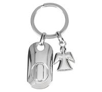 Depesche 11800-018 Portachiavi in Argento con Lettera O e Angelo Custode, in Lega di Zinco, Incluso Astuccio in Velluto colorato