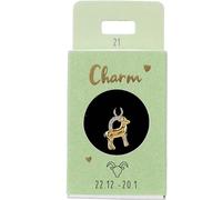 Depesche-Lettere 11834-021 Charm Capricorno, Ciondolo Placcato Oro per collane, bracciali e Orecchini, Ideale Come Piccolo Regalo, Multicolore, Normal
