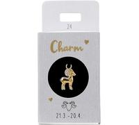 Depesche-Lettere 11834-024 Charm Ariete, Ciondolo Placcato Oro per collane, bracciali e Orecchini, Ideale Come Piccolo Regalo, Multicolore, Normal