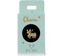 Depesche 11834-025 Charm Taurus, Ciondolo Placcato Oro per collane, bracciali e Orecchini, Ideale Come Piccolo Regalo