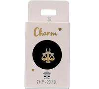 Depesche 11834-030 Charm Libra, Ciondolo Placcato Oro per collane, bracciali e Orecchini, Ideale Come Piccolo Regalo