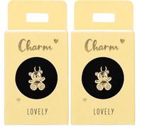 Depesche 11834-048 Charm Teddy, Ciondolo Placcato Oro per collane, bracciali e Orecchini, Ideale Come Piccolo Regalo (Confezione da 2)